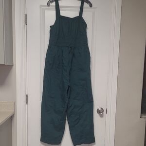 Teal Wide-Leg Jumpsuit with Adjustable Straps